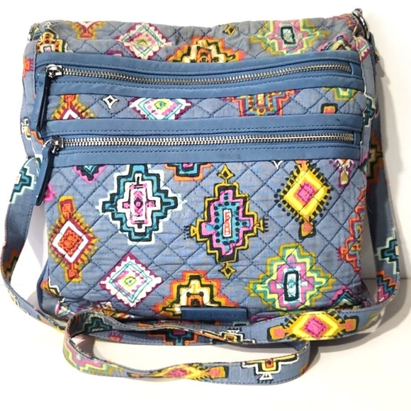 Vera Bradley Iconic Triple Zip Hipster Painted Southwest Crossbody Swingpack - Picture 6 of 10